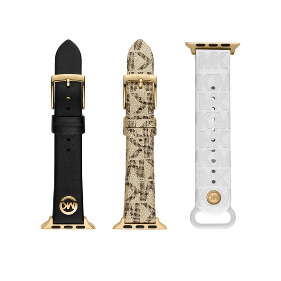 Michael Kors Multicolor Leather 38/40/41mm Apple Watch Band Interchangeable Set - Picture 3 of 3